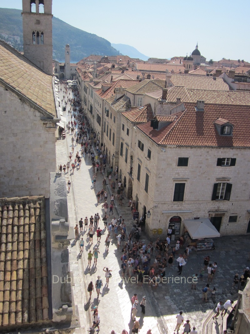 A view of Stradun from Dubrovnik City walls